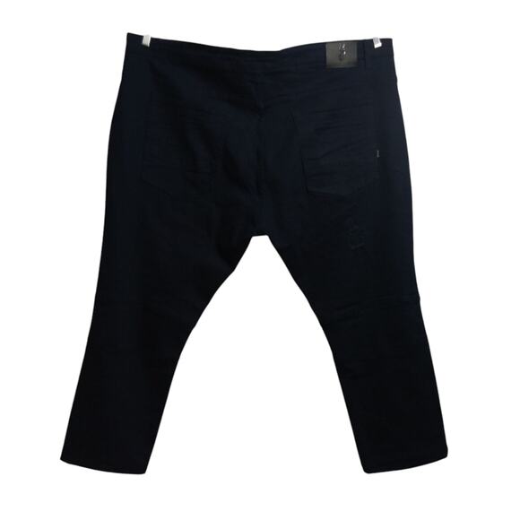 Makobi Prado Biker Jeans with Rip & Repair - Navy M 1786 Size 50X27 - Picture 2 of 9